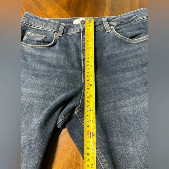 REISS Bailey Mid Rise Button Fly Cropped Jeans Straight Leg Luxe Size 27 - Picture 5 of 8